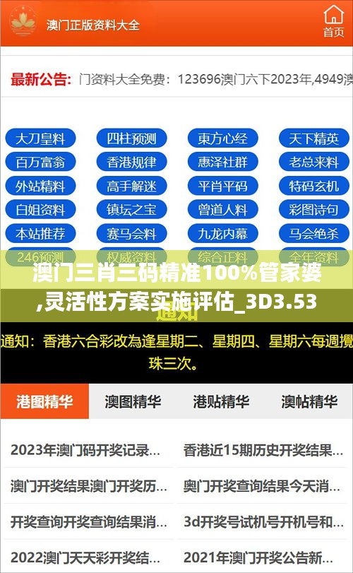 澳门三肖三码精准100%管家婆,灵活性方案实施评估_3D3.535