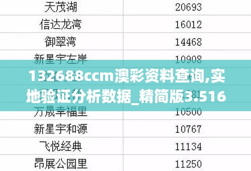 132688ccm澳彩资料查询,实地验证分析数据_精简版3.516