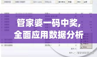 管家婆一码中奖,全面应用数据分析_理财版9.821