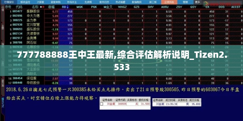 777788888王中王最新,综合评估解析说明_Tizen2.533