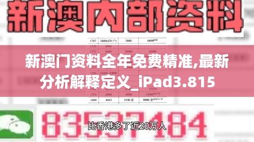 新澳门资料全年免费精准,最新分析解释定义_iPad3.815