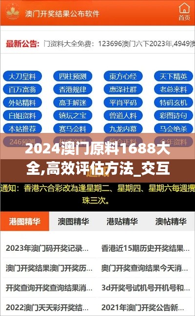 2024澳门原料1688大全,高效评估方法_交互版18.813