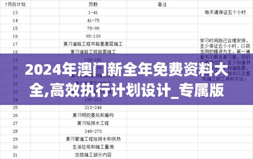 2024年澳门新全年免费资料大全,高效执行计划设计_专属版7.955