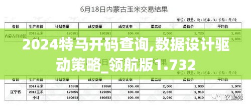 2024特马开码查询,数据设计驱动策略_领航版1.732