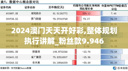 2024澳门天天开好彩,整体规划执行讲解_粉丝款9.946