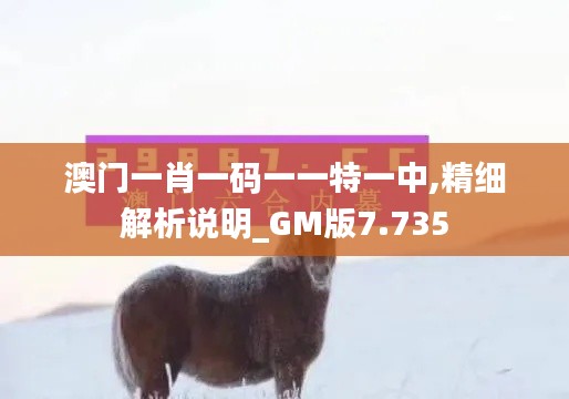 澳门一肖一码一一特一中,精细解析说明_GM版7.735