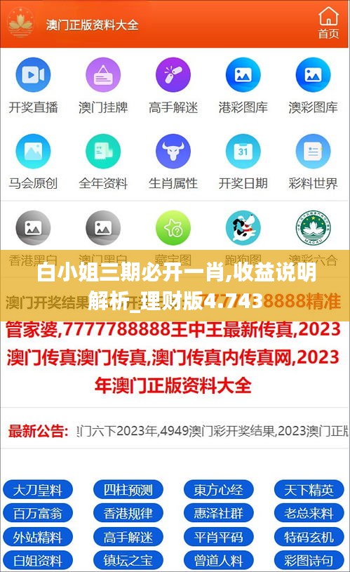 白小姐三期必开一肖,收益说明解析_理财版4.743