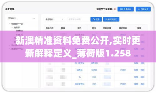 新澳精准资料免费公开,实时更新解释定义_薄荷版1.258