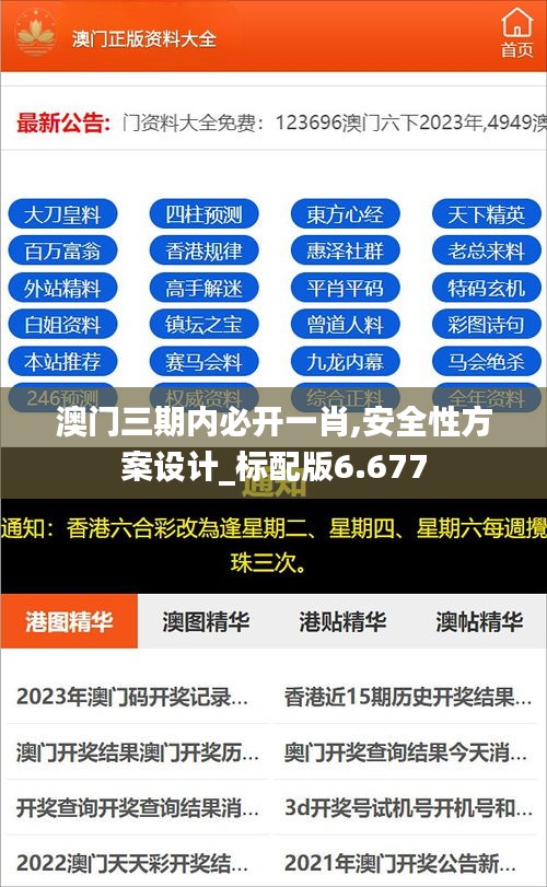 澳门三期内必开一肖,安全性方案设计_标配版6.677