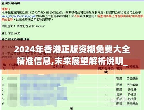 2024年香港正版资糊免费大全精准信息,未来展望解析说明_PalmOS8.108