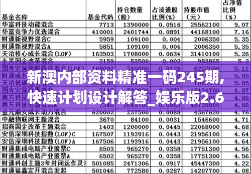 新澳内部资料精准一码245期,快速计划设计解答_娱乐版2.646