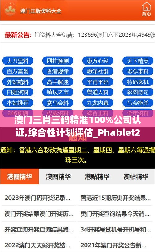 澳门三肖三码精准100%公司认证,综合性计划评估_Phablet2.445