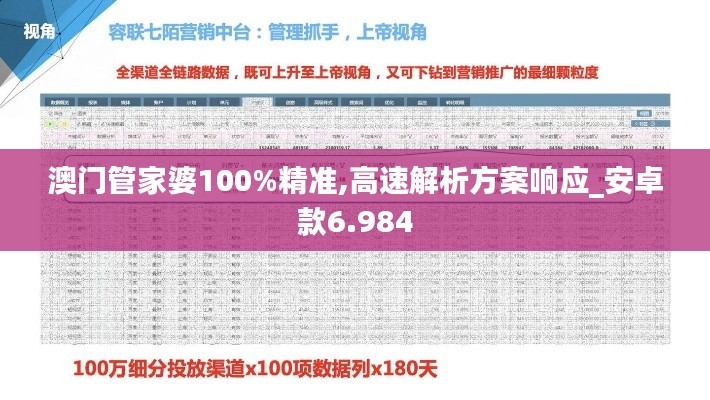 澳门管家婆100%精准,高速解析方案响应_安卓款6.984