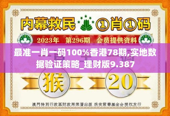 最准一肖一码100%香港78期,实地数据验证策略_理财版9.387