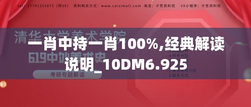 一肖中持一肖100%,经典解读说明_10DM6.925