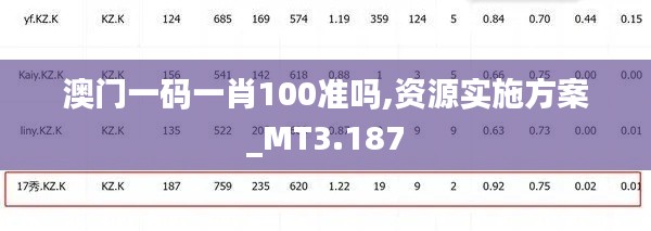 澳门一码一肖100准吗,资源实施方案_MT3.187