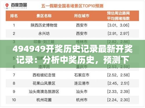 494949开奖历史记录最新开奖记录：分析中奖历史，预测下一个幸运数字