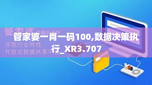 管家婆一肖一码100,数据决策执行_XR3.707