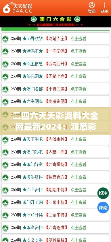 二四六天天彩资料大全网最新2024：洞悉彩票预测技术与策略要点