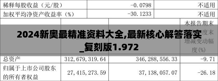 2024新奥最精准资料大全,最新核心解答落实_复刻版1.972