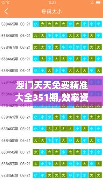 澳门天天免费精准大全351期,效率资料解释落实_战略版5.784