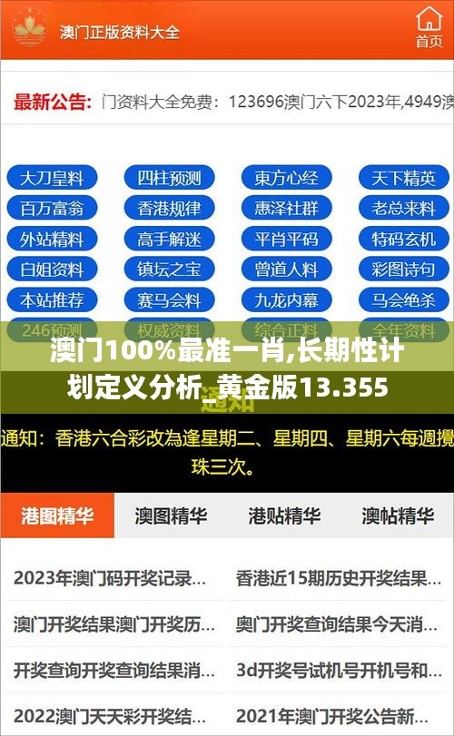 澳门100%最准一肖,长期性计划定义分析_黄金版13.355